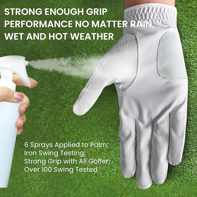 Golf Gloves Men Right Handed Golfer Left Hand Leather Stylish Value 2 Pack - Image 4