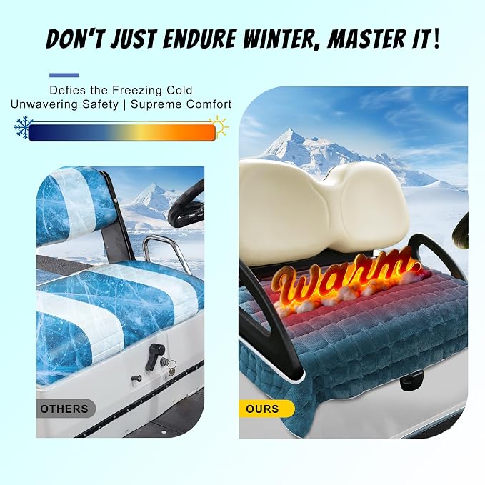 YOKYHOM Golf Cart Seat Covers, Supreme Comfort Golf Cart Seat Towel Blanket - Image 4