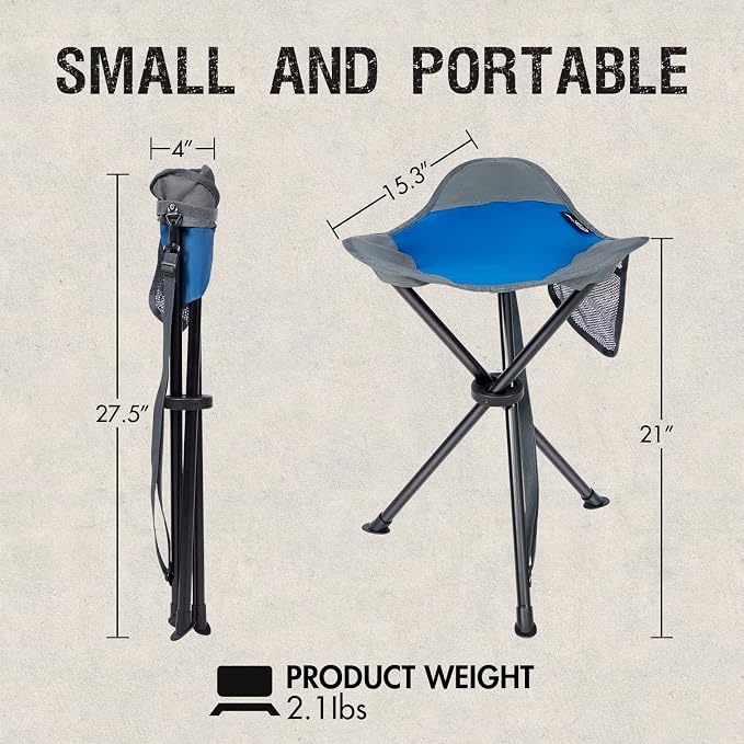Portal Folding Camping Stool Portable Foldable Tripod Seat - Image 3