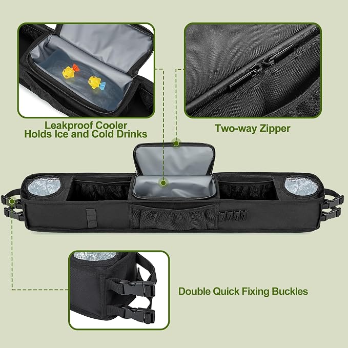 Golf Cart Storage Tray, No-Drilling Front Storage Basket Compatible - Image 3