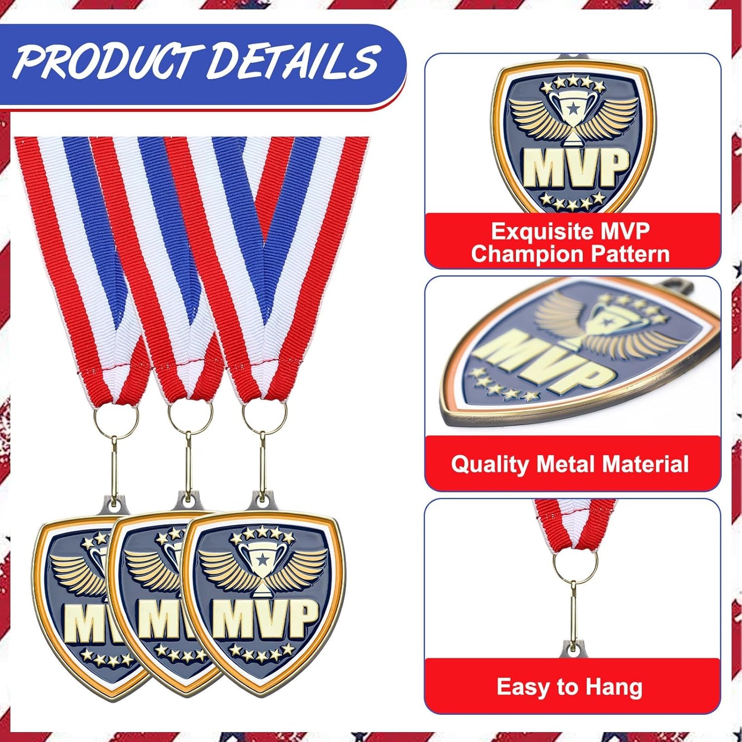 10/20 /30/40 Pcs Award Medals Bulk Sports Medals with Neck Ribbons 2.4 Inch Winner Award Trophy Prize Gift for Sports Themed Party Favors Tournaments School Match