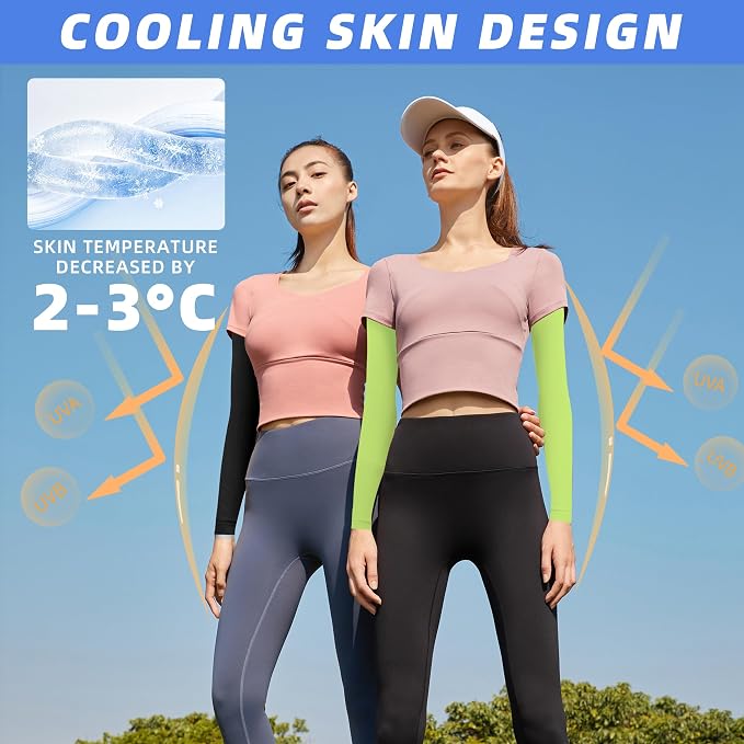 BHYTAKI UV Sun Protection Arm Sleeves, UPF 50 Sports Cooling Arm Compression - Image 5