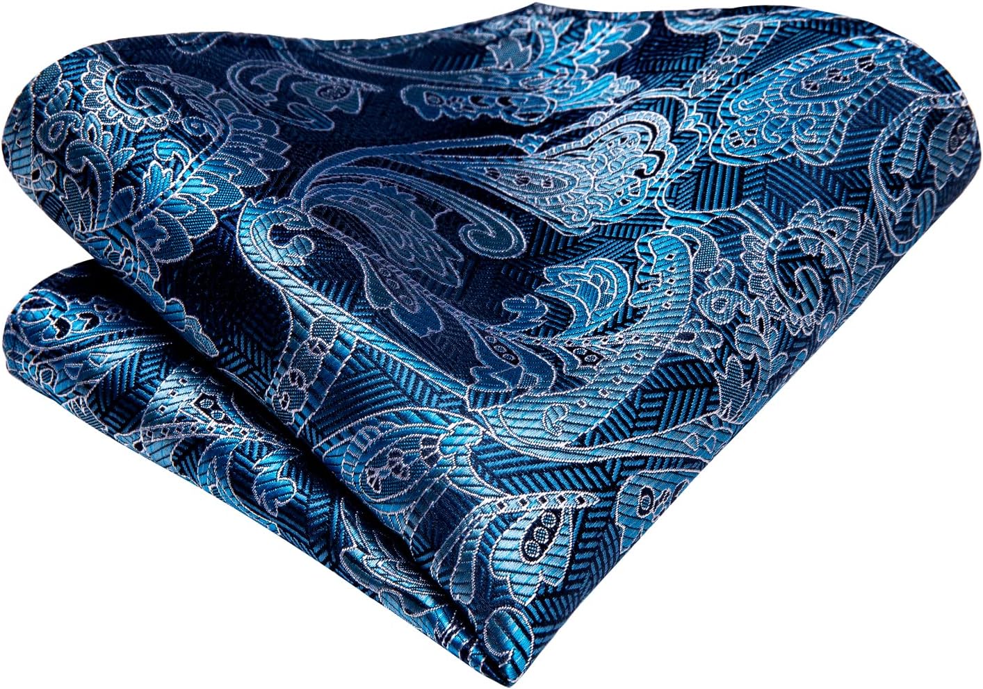 Hi-Tie Men 63inches Tie Set Extra Long Necktie Paisley Tie Pocket Suqare Cufflinks Big and Tall Men Tie