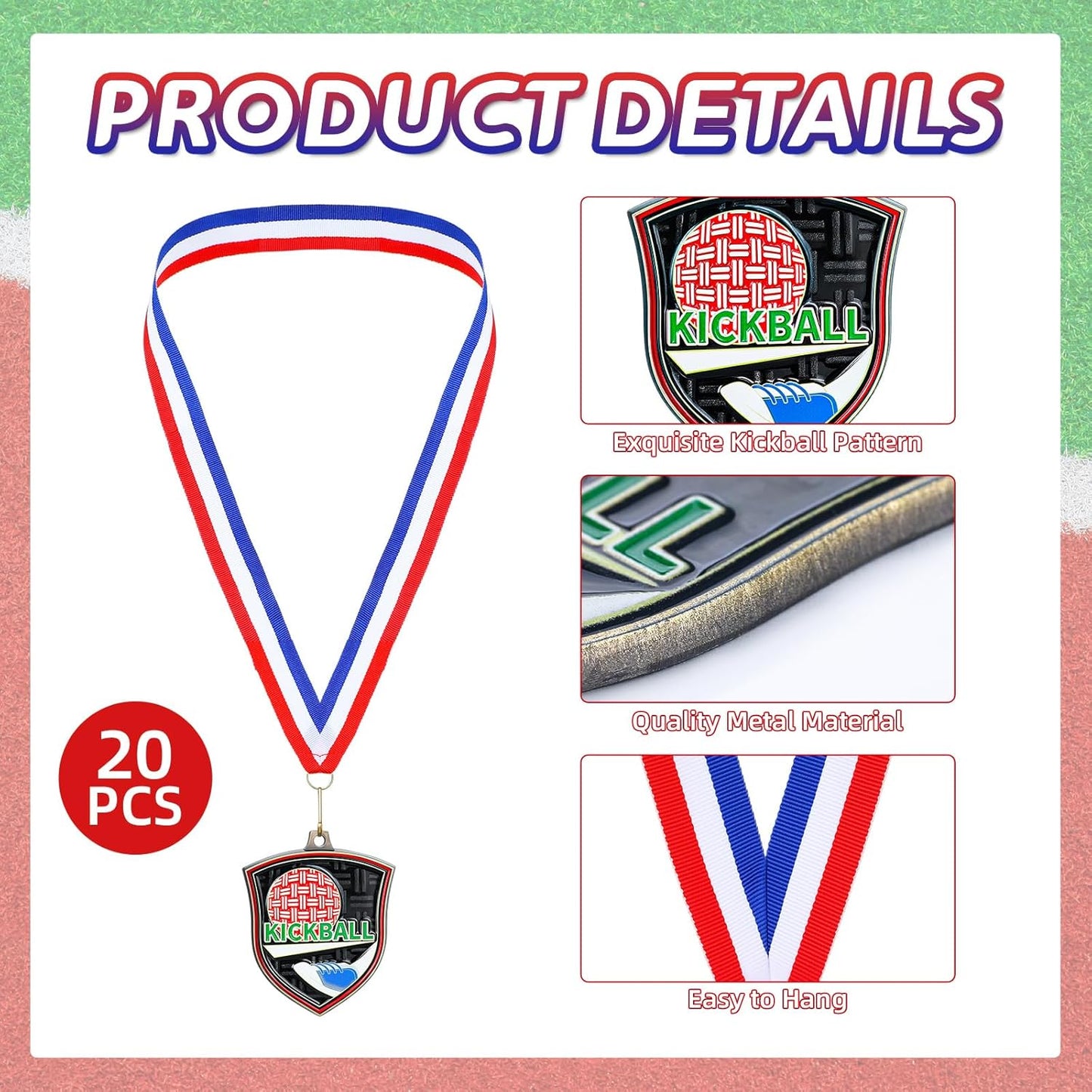 10/20 /30/40 Pcs Award Medals Bulk Sports Medals with Neck Ribbons 2.4 Inch Winner Award Trophy Prize Gift for Sports Themed Party Favors Tournaments School Match