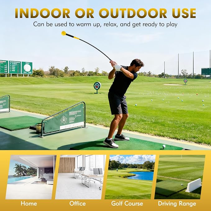 GYMAX Golf Swing Trainer, Warm-Up Stick - Image 6