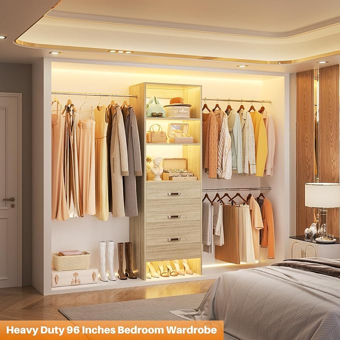 Homieasy 96 Inches Closet Organizer System, 8FT Customizable Walk In Closet - Image 3