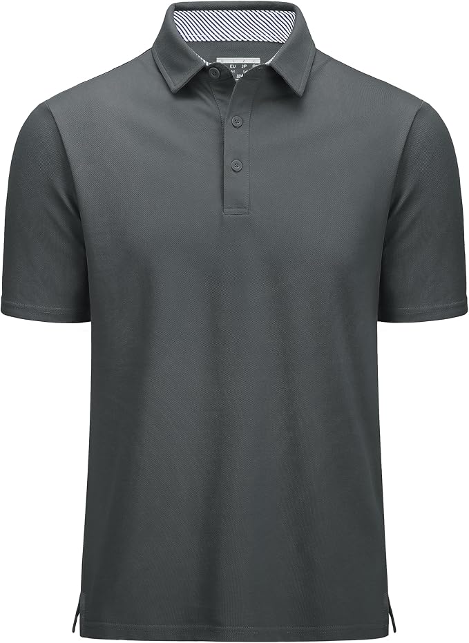 MAGCOMSEN Men's Polo Shirts Short Sleeve Cotton Pique 3 Button Classic Fit by MAGCOMSEN