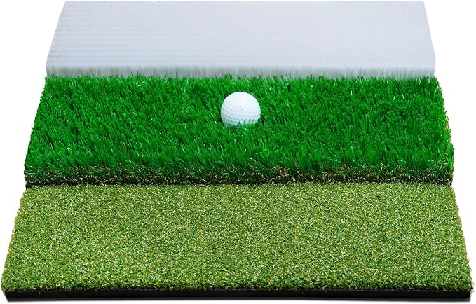 Golf Hitting Mat System Includes Bunker, Fairway and Rough Replaceable Mat by Jiskan