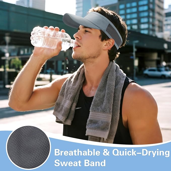 HH HOFNEN Sports Sun Visor Cooling Lightweight Stretchy Packable Running Golf - Image 4