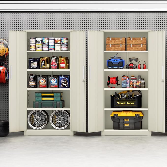 Incbruce 72” Metal Storage Cabinet, Locking Steel Storage Cabinets - Image 5