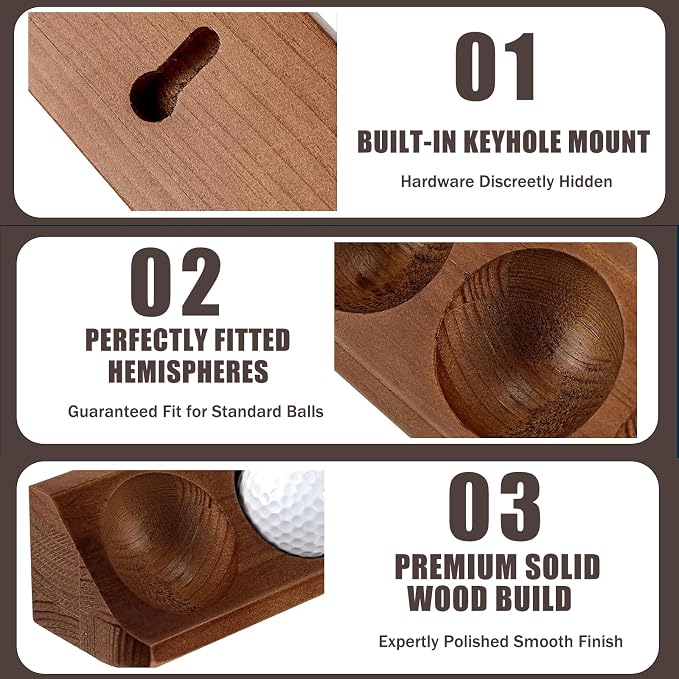 Wooden Golf Ball Display Case 1 Pack, Golf Ball Holder Display - Image 4