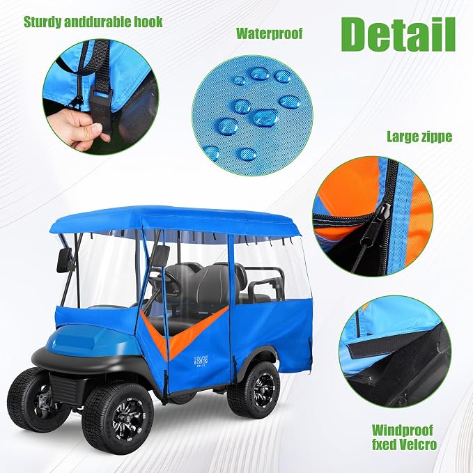 10L0L 4 Passenger Golf Cart Enclosure - Image 8