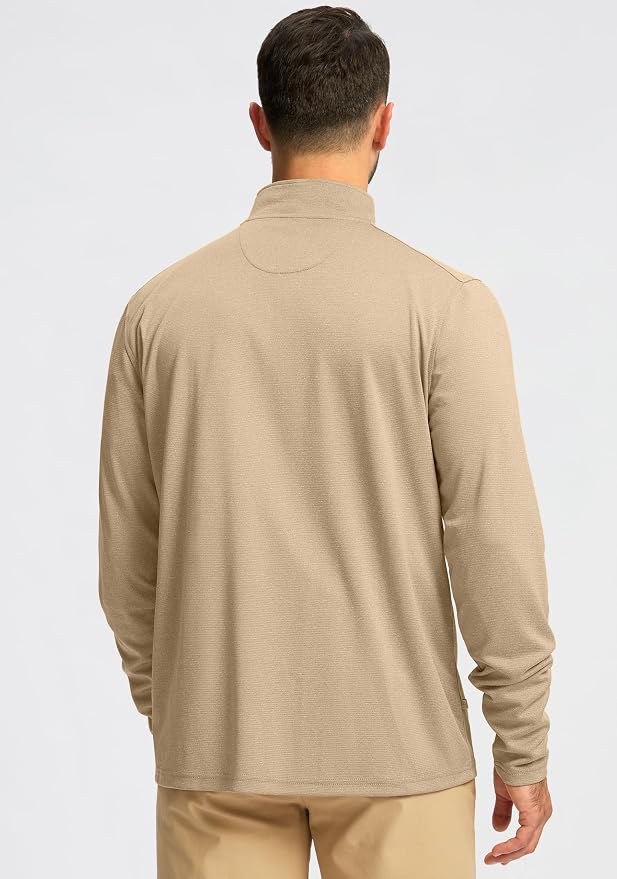 Obla Golf Quarter Zip Pullover for Men Mock Neck Sweatshirt Lightweight Sun - Image 3