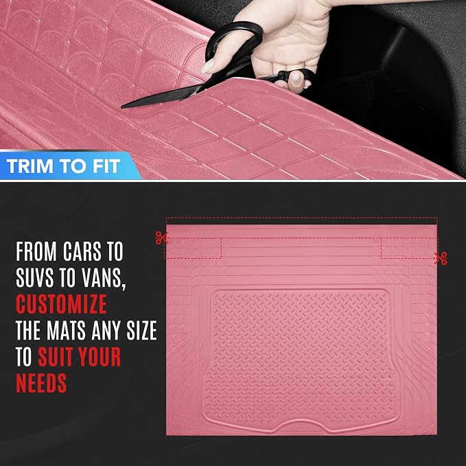 PIC AUTO Heavy Duty Rubber Trunk Cargo Liner Floor Mats, Trimmable to Fit - Image 4