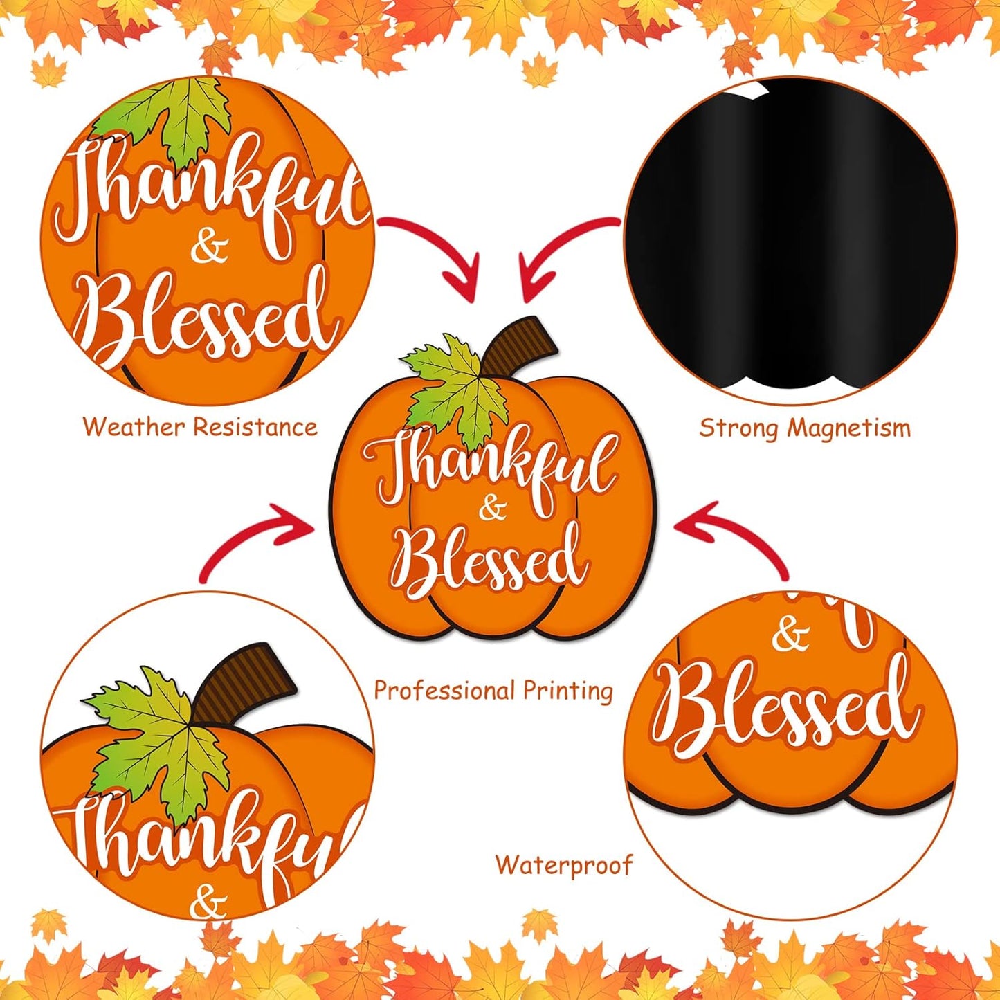 12 Pieces Thanksgiving Refrigerator Magnets Fall Magnets Autumn Holiday Magnets for Locker Fridge Home Decor (Turkey Style)