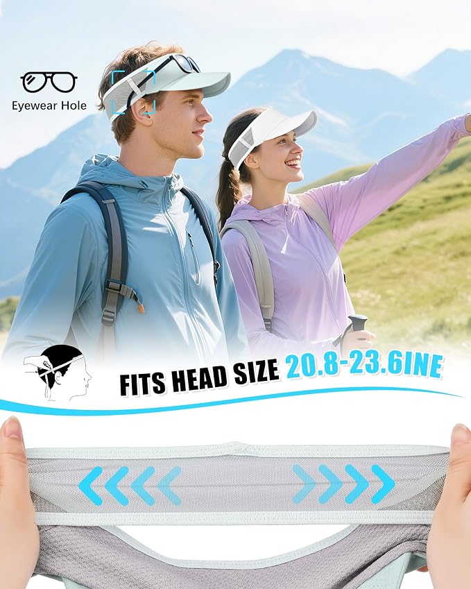 Sports Sun Visor Hats for Women Men Lightweight Breathable Cooling Stretchy - Image 6