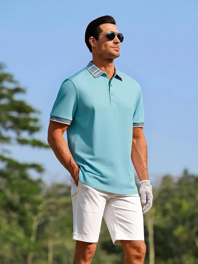 Alex Vando Mens Golf Shirts Moisture Wicking Quick-Dry Short Sleeve Fashion - Image 4