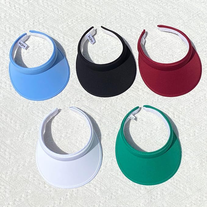2 Pack Sun Visor Hats Women Men Clip On Wide Brim Visors Hat Outdoor Sports - Image 5