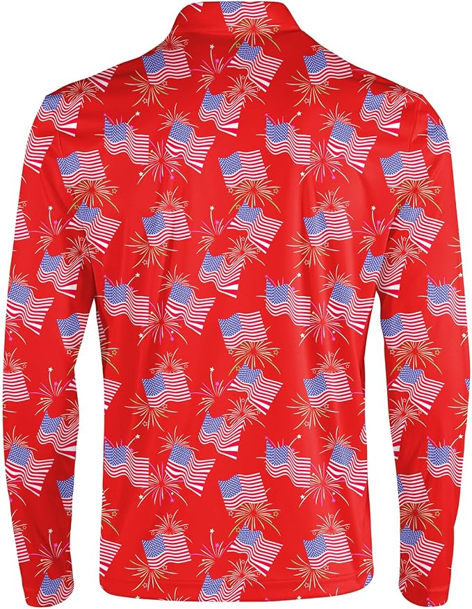 Men's Long Sleeve Golf Shirt Quick Dry 3 Button Work Fishing Outdoor Casual - Image 4