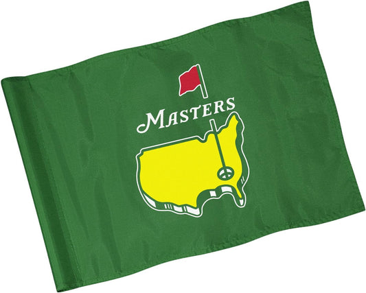 Golf Flag with Tube, Double-Side Printed Augusta National Flag, 420D Nylon Golf Pin Flags, Putting Green Flags for Golf Course Driving Range Collection, 14" H x 20" L, Green