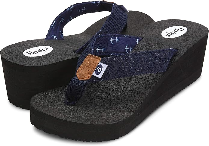 Floopi High Heel Wedge Sandals for Women-Comfort Yoga Mat Footbed for Support by Floopi