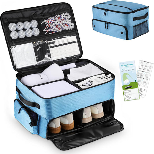 Golf Trunk Organizer, Golf Accessories for Men/Women to Storage Stuff and Gear, Cool Gifts for Golfers, Dad, Him/Her, Birthday or Father’s Day