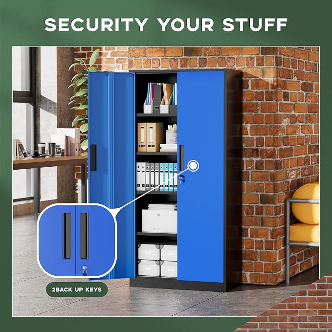 Greenvelly Metal Garage Storage Cabinet, Tall Cabinets - Image 5