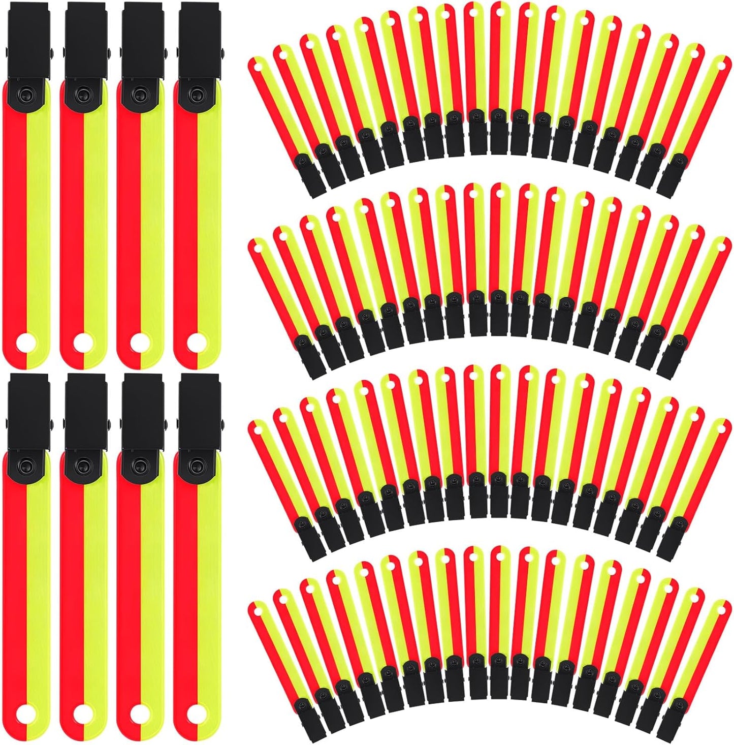 24/48/72/96/120 Pcs Trail Markers for Hunting Reflective Trail Markers High Visibility Glow Tree Reflector Tags with Clip for Tree Stand Hunting Hiking Camping