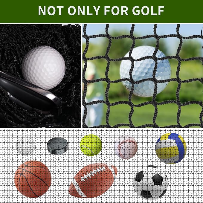 NQB Golf Practice Net with Steel Hanging Kit & Nylon Rope, Hitting Net - Image 3