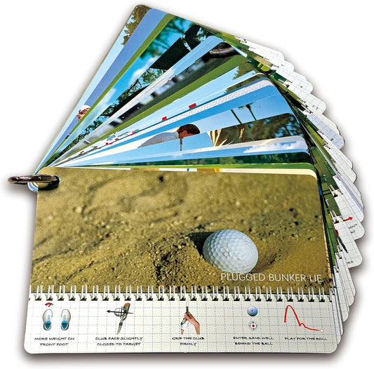 Golf Reference Cards | Pocket Survival Guide and Golf Instruction Booklet | Compact Waterproof PVC Cards for Troublesome Shots | Improve Your Game Instantly | Perfect for Beginners & Pros