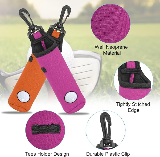 PATIKIL Golf Ball Carry Bag Golf Tee Holder Pouch Portable Neoprene Golf Ball - Image 3