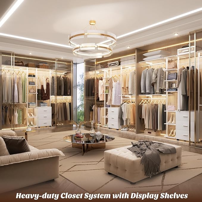 Aheaplus Closet System with Drawers, Closet Organizer System Storage with - Image 4