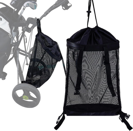 Golf Push Cart Storage Bag,Golf Cart Organizer, Backside Extension Storage Bag,Closure Push Cart Net Mesh Accessories