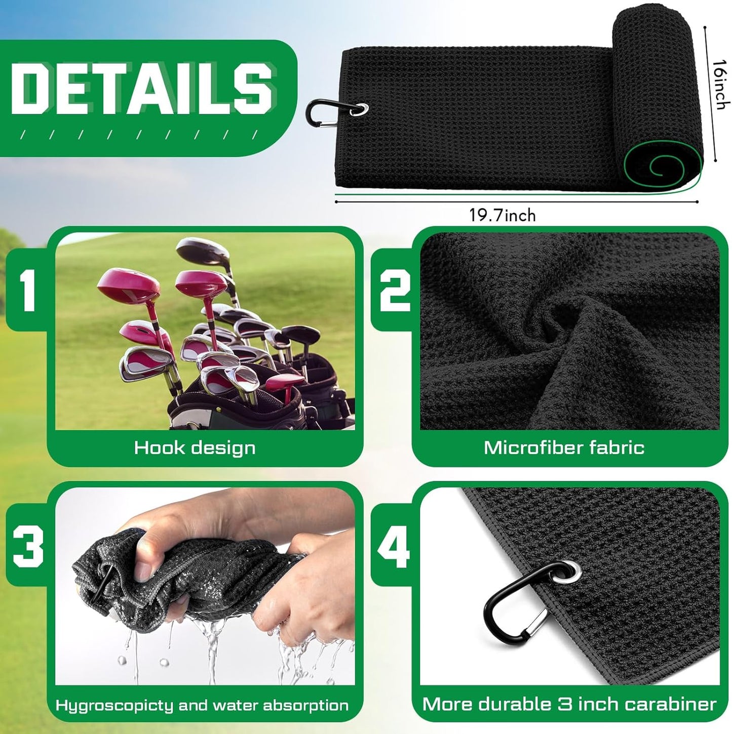 14 Pcs Golf Accessories Kit Gifts, Include Brown Scorecard Book, Golf Ball Bag with Hook Towel Tees Magnetic Ball Marker Divot Tool Cleaner Brush for Women or Men Gifts Set