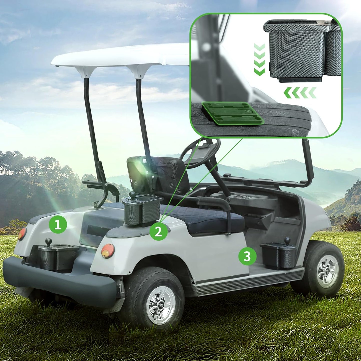 10L0L Golf Ball Washer, Golf Club and Ball Cleaner for EZGO Yamaha Club Car …