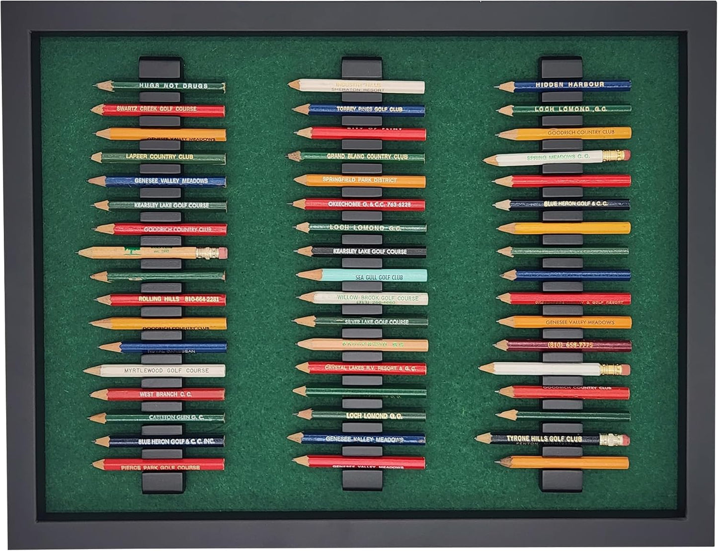 18hills Premium Wood Golf Pencil Case Holder Display - Holds 51 Pencils - Perfect Golf Gift