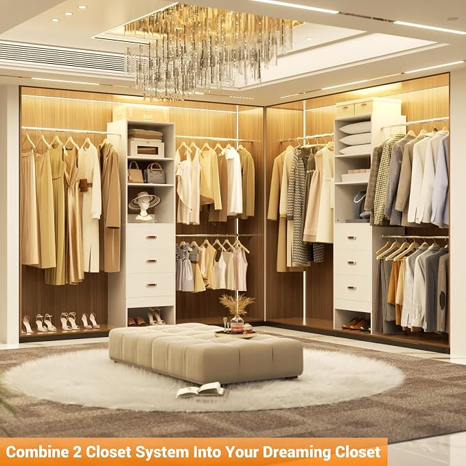 Homieasy 96 Inches Closet Organizer System, 8FT Customizable Walk In Closet - Image 5
