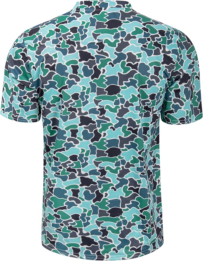 TAPULCO Mens Collarless Golf Shirts Short Sleeve Dry Fit Stretch Casual - Image 3