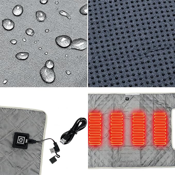 Heated Golf cart seat Cover, 3 Heating Levels and 4 Heating Zones, All-Weather - Image 7