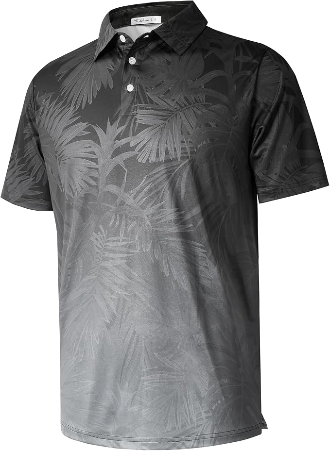 zeetoo Men's Polo Shirts Hawaiian Golf Polos Shirts Short Sleeve Performance by zeetoo