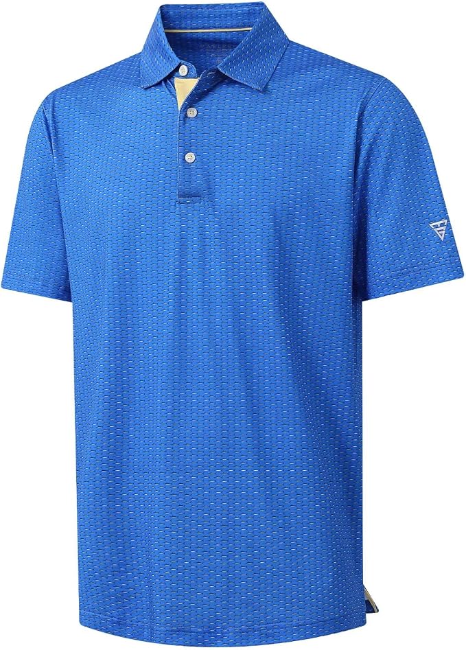 M MAELREG Mens Golf Shirt Short Sleeve Dry Fit Print Moisture Wicking by MAELREG