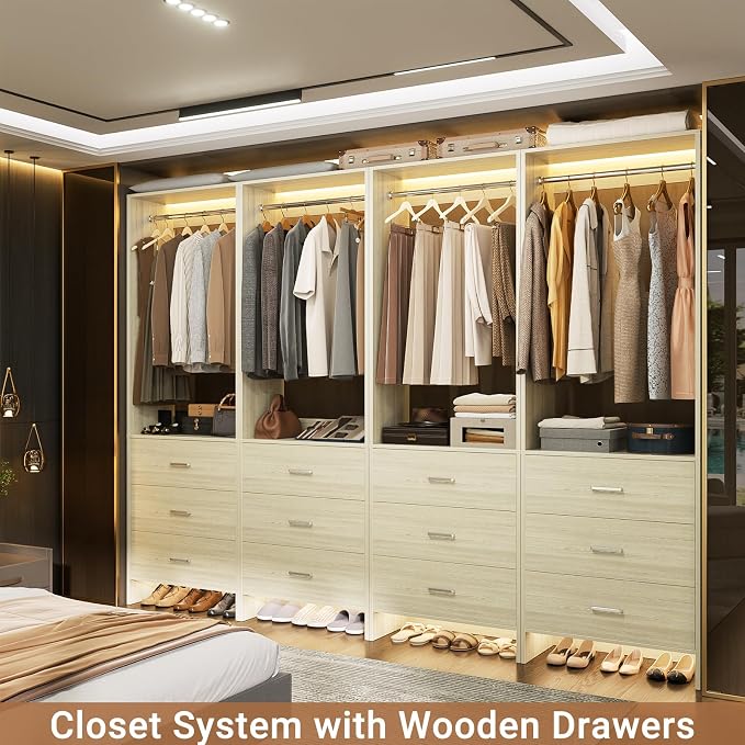 Aheaplus Closet System Closet Organizer, Wood Closet Organizer System, Walk-in - Image 2