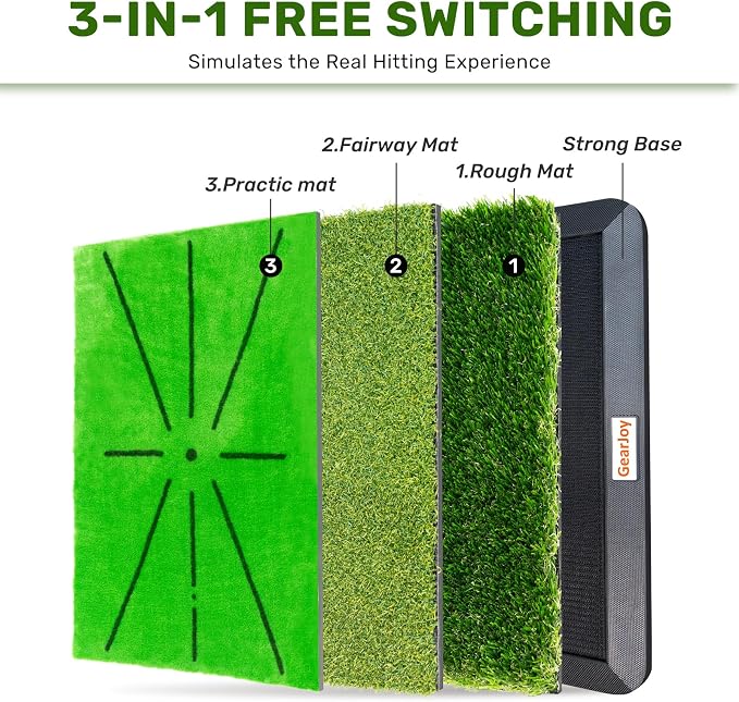 Golf Hitting Mat with Instant Swing Path Feedback & 3 Replaceable Golf Practice - Image 5