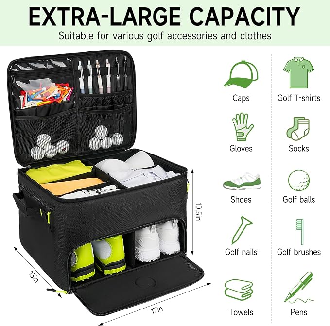 Golf Trunk Organizer, 2 Layers Golf Accessories Bag - Image 6