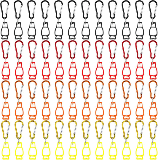 48 PCS Glove Clips for Work – Heavy-Duty Glove Holders with Belt Clips (Black, Red, Yellow, Orange)