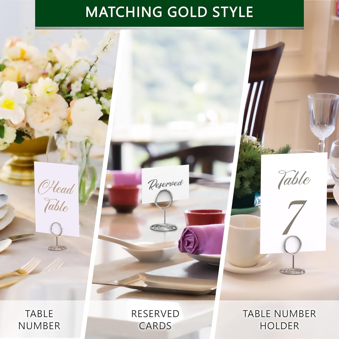 10 Pack Silver Table Number Holders - Place Card Holders for Signs - Table Number Stands - Photo Holder for Tables - Picture Holders for Centerpieces Wedding - Wire Placecard Name Card Photo Stand