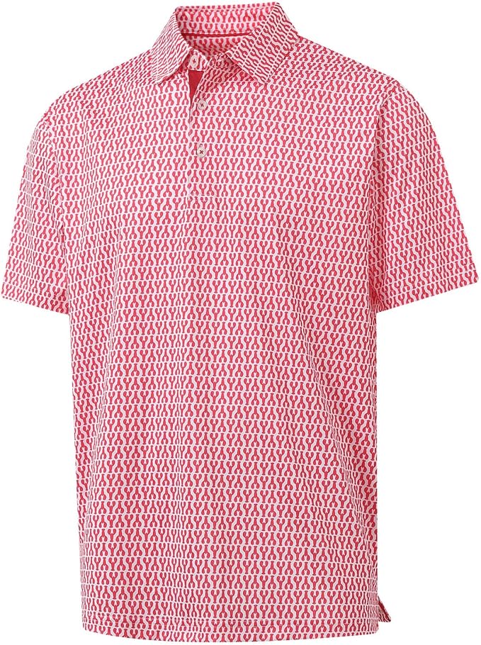 Golf Shirts for Men Dry Fit Short Sleeve Print Performance Moisture Wicking by MAELREG