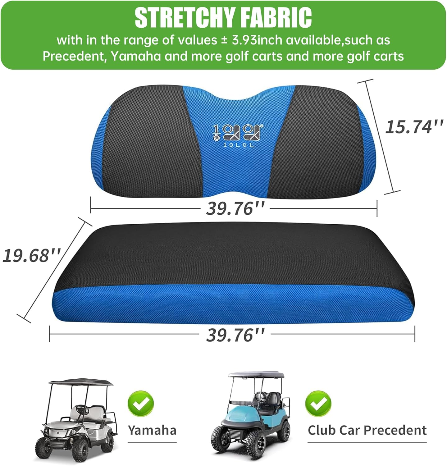 10L0L Golf Cart Seat Covers Universal for Yamaha Club Car Precedent Standard Front Seats, Breathable Mesh Bench Seat Cover, No Drilling Seat Cushion, All-Season Comfort Cool in Summer & Warm in Winter