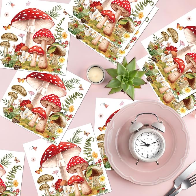 Mushroom Party Napkins Decorations, Fairy Tale Party Disposable Paper Napkins - Image 5