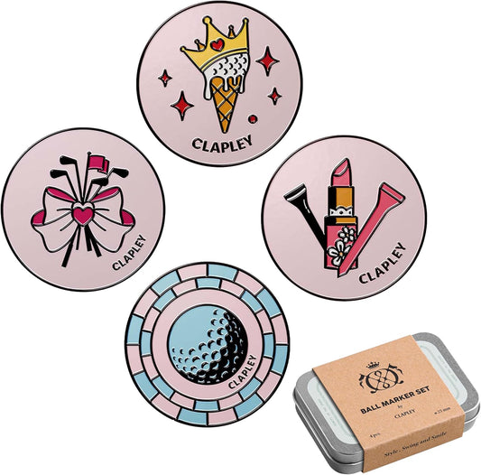 Ball Markers, 0.9 Inch, Made from Stainless Steel and Oven-Cured Enamel; an Essential Accessory for Golfers, Eye-catching and Easy to Spot On The Green, Pack of 4